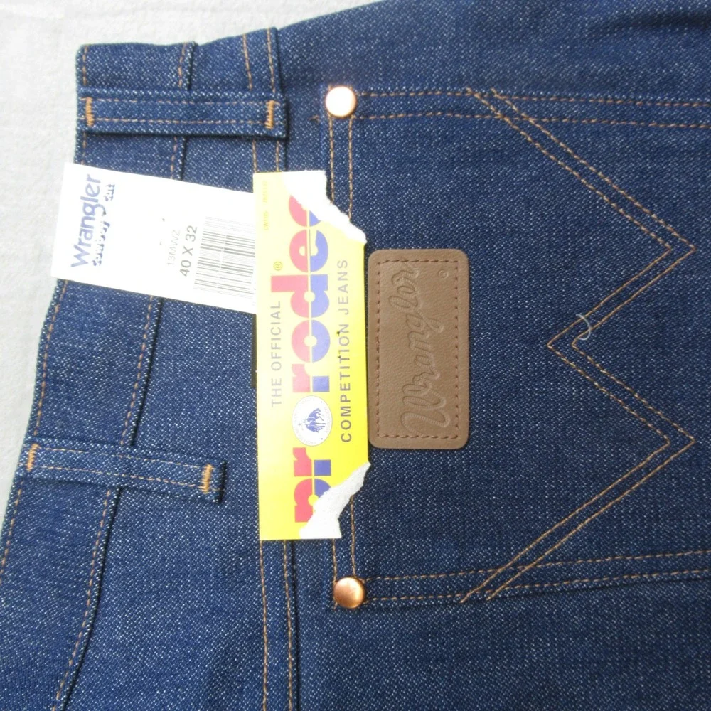 Wrangler Jeans Men's 40x32‎ Blue Denim Cowboy Cut Wide Leg Relaxed 13MWZ VTG NEW